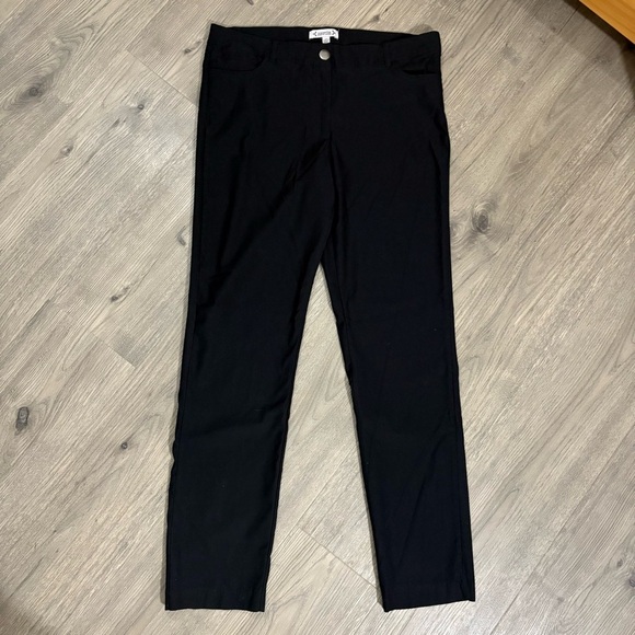 Nanette Lepore Womens Trouser Pants Tapered Leg Stretch Flat Front Black Size 12 - Picture 1 of 13